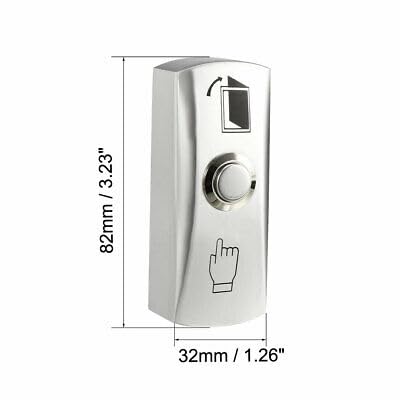 Wiring Connecting Terminals - Door Release Button Push to Exit NO/COM Switch 82mmx32mm Panel Zinc Alloy 12V 3A