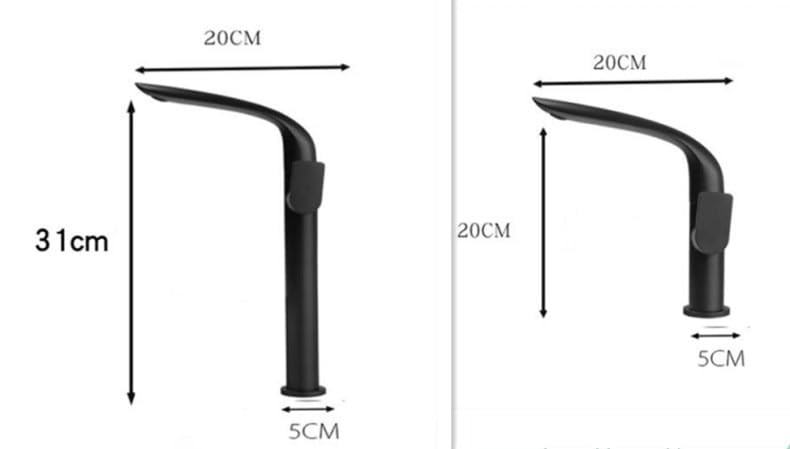 Robinet de lavabo en or mitigeur haut pour salle de bain chic