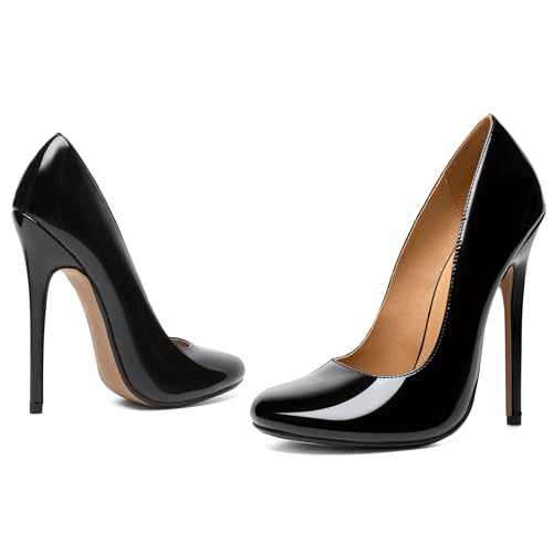 Unisex Men's Women's Round Toe High Heels Stiletto Pumps Dress Party Shoes4