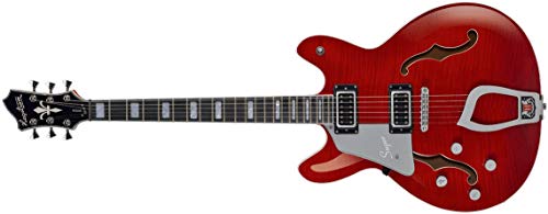 Hagstrom SUVIK-L-WCT Super Viking Semi-creux pour gaucher Cerise sauvage Transparent - Les Beatles, Paul McCartney, John Lennon, RIngo Starr, George Harrison Hagstrom SUVIK-L-WCT Super Viking Semi-creux pour gaucher Cerise sauvage Transparent