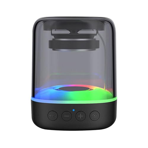 Altavoz inalámbrico portátil – Altavoces de música con luces RGB de colores para el hogar, altavoz de música de camping | Batería de 800 mAh de hasta 4 horas de reproducción, sonido envolvente e