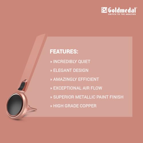 Image of Goldmedal Senora 1200 mm BEE Certified Star Rated Decorative Ceiling Fan | Anti Dust| High Air Delivery| High RPM |2 years Warranty (Rose Gold)