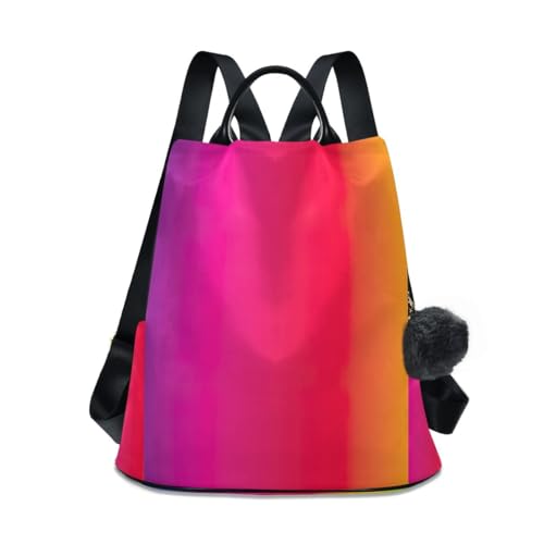 Sac à dos arc-en-ciel dégradé multicolore avec fermeture zippée dorsale antivol