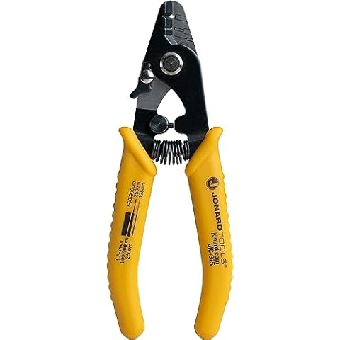 Jonard Tools JIC-375 Three Hole Fiber Optic Stripper with TPR Handle, 6" Length, Оne Расk Cover