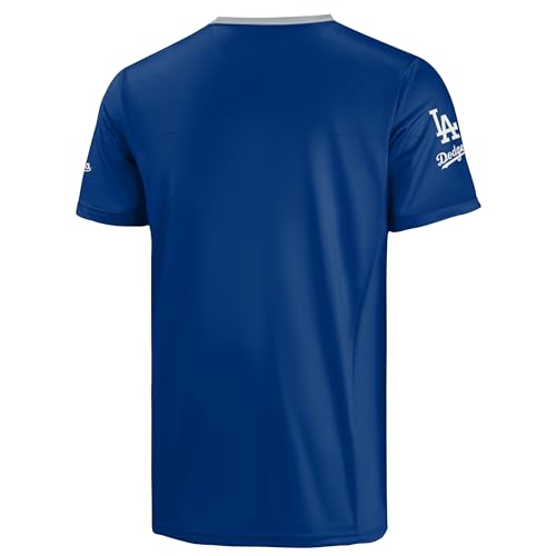 Image of FOCO MLB Men's Officially Licensed Primary Logo Wordmark Ballpark Team Color Baseball Performance V-Neck Top
