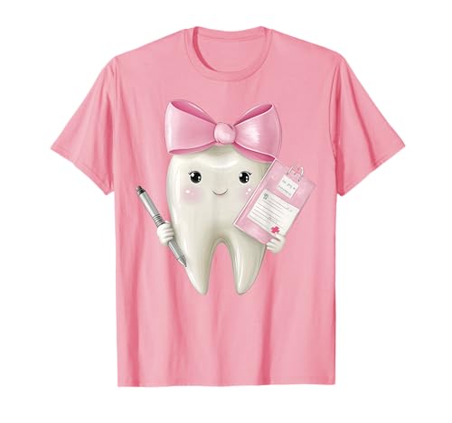 Coquette Bow Dental Estudiante Dental Escuela Higienista Diente Camiseta