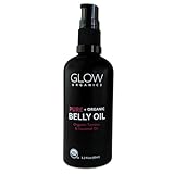 Glow Organics Belly Oil for Pregnancy, Prevents Stretch Marks & Scars, Organic Maternity Skincare, Fast-Absorbing, Pregnancy Safe Daily Ritual, 95ml