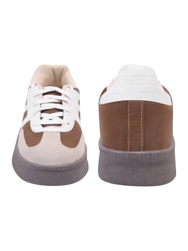 Image of Shoetopia Women's Casual Sneakers || Lace-Up Low-Top Shoes with Cushioned Sole || Trendy Daily Footwear Walking Shoes