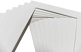 ➮ Paspartú fabricado en cartón de alta calidad, Corte a bisel limpio y sencillo, papel biselado en color blanco.