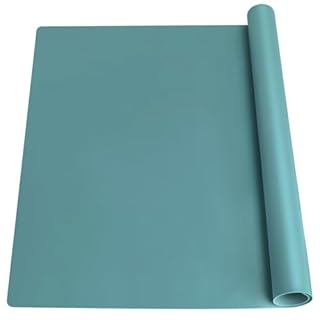 Extra Large Silicone Countertop Mat, Silicone Table Mat Kitchen Counter Protector Nonslip Heat Resistant Silicone Desk Mat for Crafts Kids Dinner Placemat Pastry Dough Rolling Mat, Dark Green