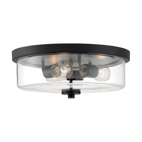 Image of Nuvo 60 /7169 Sommerset 3-Light Flush Mount Fixture with Clear Glass - Brushed Nickel Finish