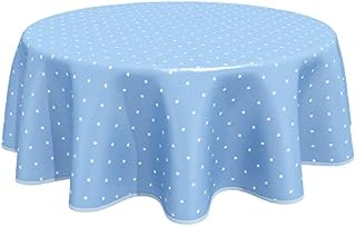 Home Direct Round Oilcloth PVC Wipe Clean Tablecloth Table Cover 160cm 62" Stars Sage Green