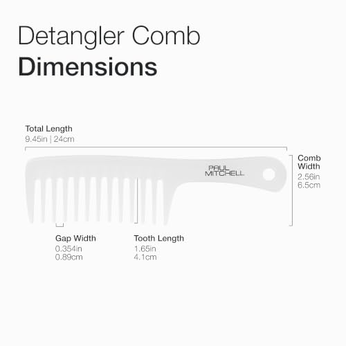 Image of Paul Mitchell Detangler Comb, Wide Tooth Comb Detangles Wet or Dry Hair