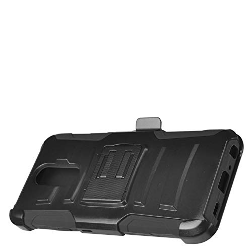 Z-Gen - For Lg K40, Harmony 3, Xpression Plus 2 (2019) Lm-X420, Lg Solo Lte L423Dl - Hybrid Armor Phone Case W/Stand/Belt Clip Holster + Tempered Glass Screen Protector - Cv1 Black #TOP2