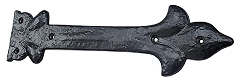 Image of Adonai Hardware Adonijah Antique Cast Iron Strap False or Faux or Dummy Hinge Front (10.40 inch X 12 Pack, Matte Black) for Barn Doors, Gates, Cabinets, Wooden Box, Furniture, Chest, Trunks and Sheds