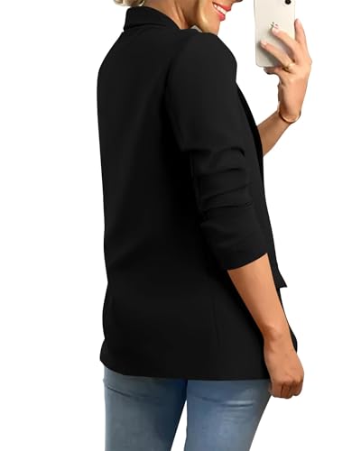 KIRUNDO Womens Blazer 2025 Spring Fall Bussiness Casual Long Sleeve Open Front Work Office Dressy Suit Jackets with Pockets2