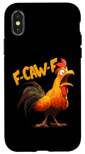 Funny Chicken Rooster Meme F-CAW-F ���[���A ���p �������D�� �X�}�z�P�[�X iPhone X/XS �p
