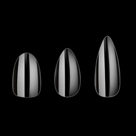 504PCS Almond Nail Tips Full Cover Clear Acrylic Nails S M L 3 Shapes Finger Nails False Nail Tips Press on Nails DIY Nail Art for Nail Tips Extension 12 Sizes Cover