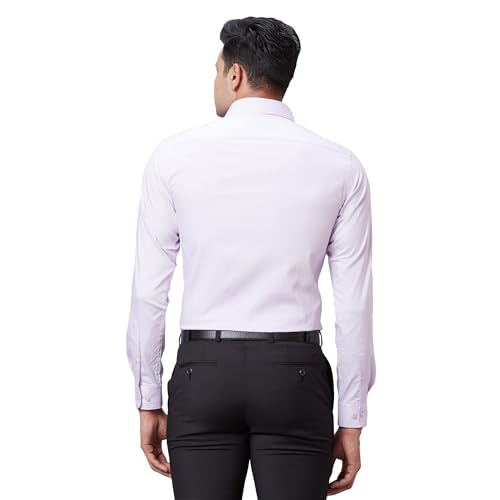 Image of Raymond Men's Pure Cotton Structure Pattern Slim Fit Semi Cutaway Collar Full Sleeve Formal Shirt