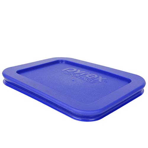 Pyrex 7213-Pc (2) Cadet Blue & (2) Dark Blue Rectangular Plastic Lids (Lids Only - Dish Not Included) #TOP1
