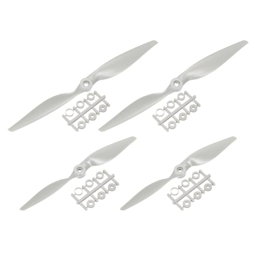 Image of sourcing map 9x6, 14x7 Propeller RC Propellers 2 Vane Blades Props Wings Grey with Adapter Rings for Electric Airplane Aircraft, Pack of 2
