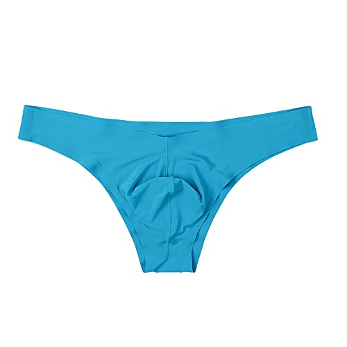 Men's Solid Color Ice Silk Traceless Breathable Bikini Thongs Underwear Low Rise Panties Briefs3