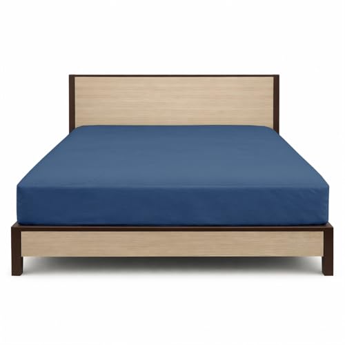 Image of 100% Waterproof Mattress Protector Queen Size Bed 60x75 Inch, Non Woven Fabric Fitted Mattress Cover with Elastic, Waterproof Bed Protector, Hypoallergenic, 10 Inch Deep Pocket - Navy Blue