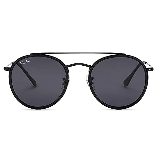 Pro Acme Double Bridge Round Polarized Sunglasses for Women Men Retro UV400 Protection Retro Circle Sun Glasses