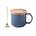 Kubek Do herbaty Chiński styl ceramiczny kubek kawy, 370ml wielofunkcyjna filiżanka kawy, kubek do kuchenki mikrofalowej, pić kubek do mleka do kawy itp.-Niebieski Filiżanki Do Kawy (Color : 3 pcs)