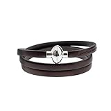  Antonio Ben Chimol - Bracciale in pelle italiana con chiusura in argento e Base in metallo placcato argento, cod. 13_MT_SILVER