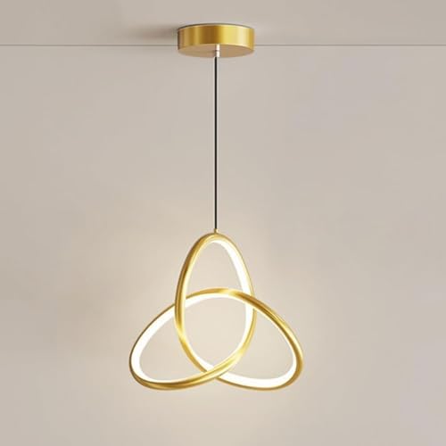 Lámpara colgante de noche con anillo irregular moderno, altura ajustable, creatividad nórdica, isla de cocina dorada, lámpara colgante, lámpara de comedor minimalista de mediados de siglo para