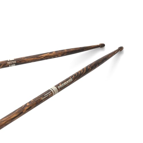 Image of ProMark Rebound 5AB FireGrain Drumsticks, Lacquer Finished Drum Sticks, R5ABFG, Acorn Tip, Hickory Wood - 1 Pair