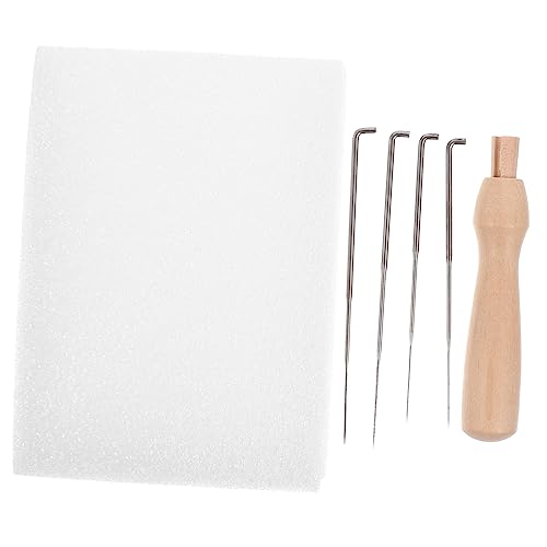 OSALADI 1Set Felt Needle Felting Pad Portable Cushion for DIY Craft Projects Includes Needles and Handle for Felt Accessories and Needlework