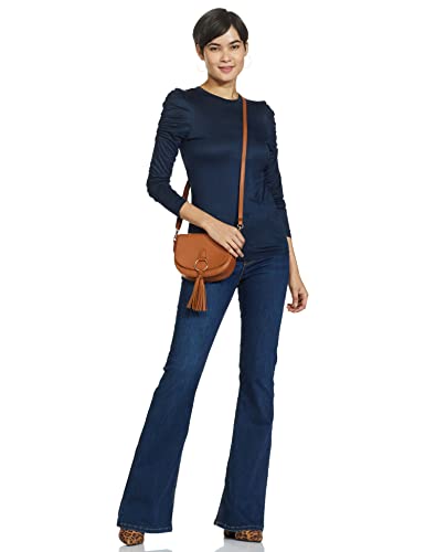 Image of Marks & Spencer Womens Solid Viscose Crew Neck Regular Fit Long Sleeve Top