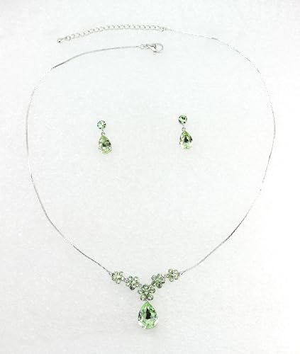 Image of Faship Gorgeous Rhinestone Crystal Floral Necklace Earrings Set