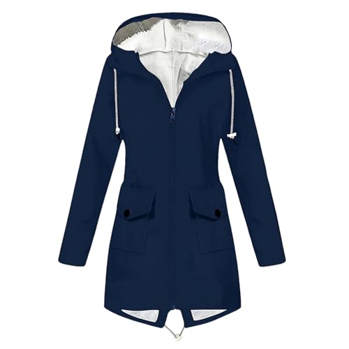 Chaqueta a prueba de viento mujer impermeable trench largo ropa de lluvia montaña