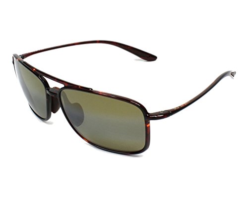 Maui Jim Men's & Women's Kaupo Gap Polarized Square Sunglasses, Tortoise/Hcl Bronze Polarized, Extra large Fit