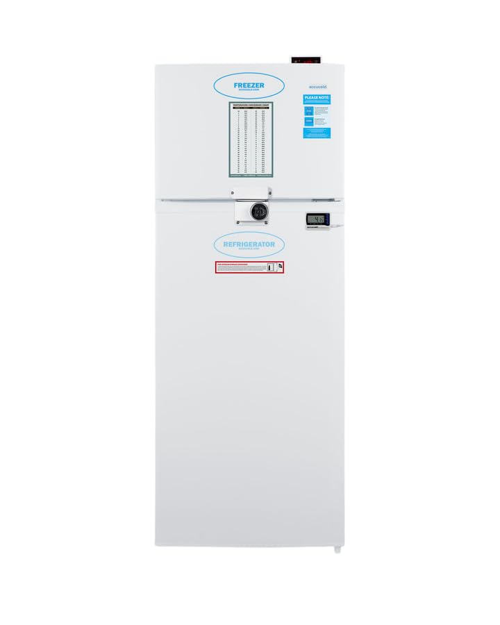 ACCUCOLD 22" Refrigerator - Freezer, 7.1 cu.ft. Capacity, NIST Calibrated External Temperature Readout, White - AGP96RFLCALLHD (Left Handed Door Swing)