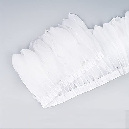 10 Metri Bianco Naturale Artigianato Piume Trim Ricamo Plume Abbigliamento Da Cucire Fai Da Te Matrimonio Piuma D'oca Festa
