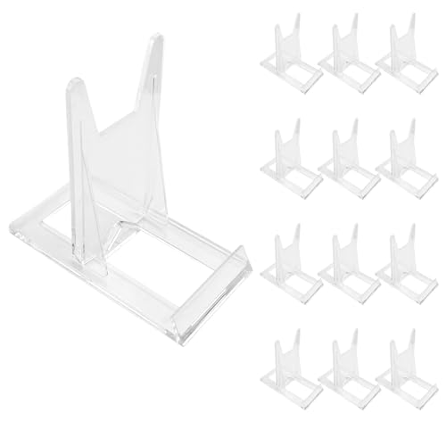 Ravytha 12 Pezzi Porta Piatti da Esposizione, Supporto per Espositore Trasparente Regolabile Cavalletti, Supporti in Plastica, Portapiatti In Acrilico, per Display Piatti Piani, Foto, Segnaposti