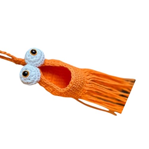 HUANGENG Handmade Crochet Alien Plant Hanger Indoor Hanging Bag Planter Storage Basket for Home Bedroom Office Decoration