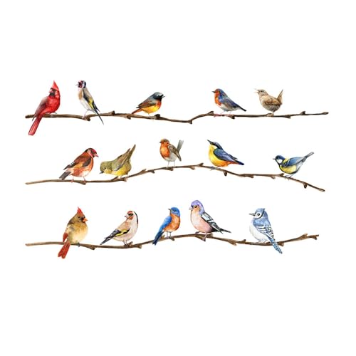 Flaxarne Birds on Branches Wall Sticker Tree and Magpie Decorative Art Decals for Living Room, Bedroom, and Nursery