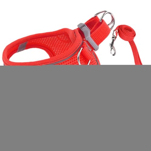 キャット ウォーキング ハーネス,ソフトメッシュベスト 反射性安全ストライプ付き - 子犬 小型犬 ペット用 ベスト 首輪 安全トレーニング お散歩 旅行 ハイキング バックパック アウトドア 冒険用