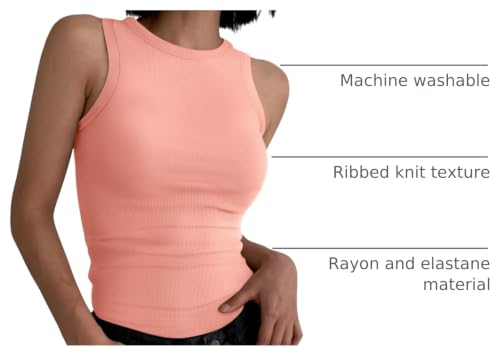 Image of ANRABESS Womens Sleeveless High Neck Tank Tops Fashion Summer Casual Basic Slim Fit Ribbed Racerback Top Shirt Clothes
