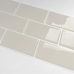 Alwayspon 10 Sheet Beige 3D Vinyl Wall Tile Sticker Transfers,Peel and Stick Self-Adhesive Waterproof Splashback Stick on Tile Decals for Kitchen Bathroom Wall, 12inchx6inch