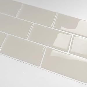 Alwayspon 10 vel bruin crème 3D vinyl muur tegel sticker, dikker schil en plak zelfklevende waterdichte spatwand stok op tegelstickers voor keuken badkamer muur, 3 mm dik, 12″x6″/30.5×15.3cm