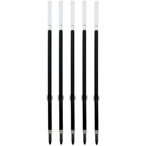Lenden Pack of 5 Replacement Ballpoint Ink Refill for Rubberized Comfort Soft Touch 2 in 1 Ballpoint Pen Capacitive Stylus Tip, Premium Metal Medium Point, Black Ink (Black Replacement Refill) Cover