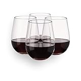 4oz Wine Plastic Glasses Pack of 4 Plastic Stemless Small Wine Sampler Glasses Plastic Wine Glasses