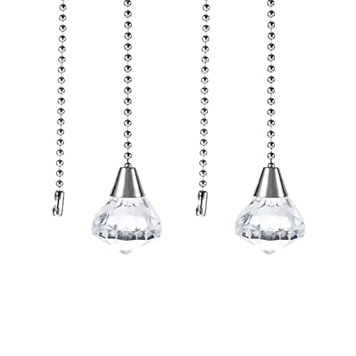 Tool parts Acrylic Pendant 12 Inch Silver Tone Pull Chain for Lighting Fans Clear 2pcs
