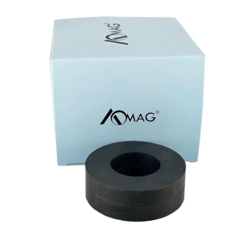 AOMAG Ferrite Magnet Ring OD60 x ID32 x 10mm Large Grade C8 Ceramic Magnets for Science (Pack of 2)
